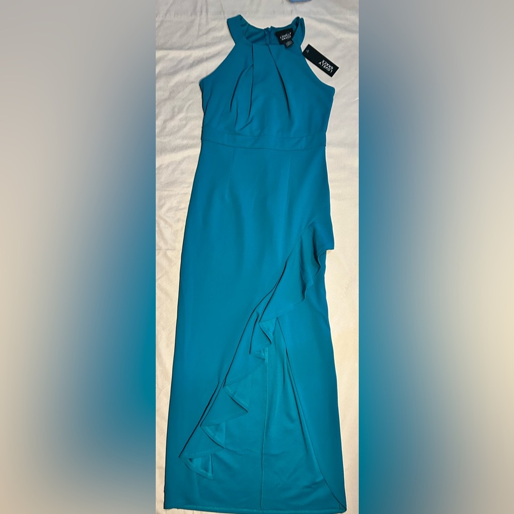 Elegant Sleeveless Blue Prom Dress